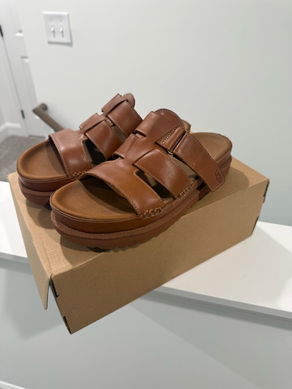 UGG GoldenGaze Leather Slides 🤎